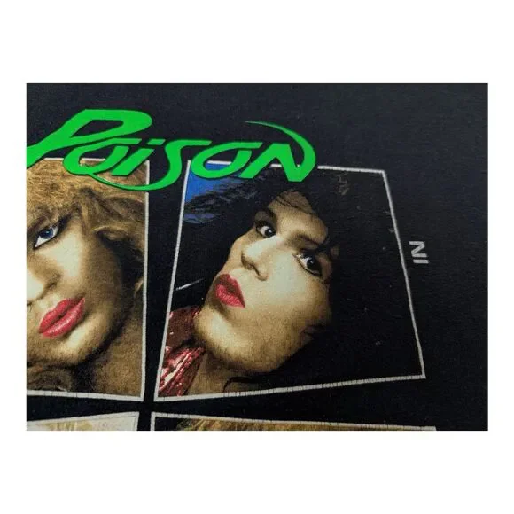 Vintage Poison Shirt XL Black Look What The Cat Dragged In Band Tee 2003 - Picture 4 of 12